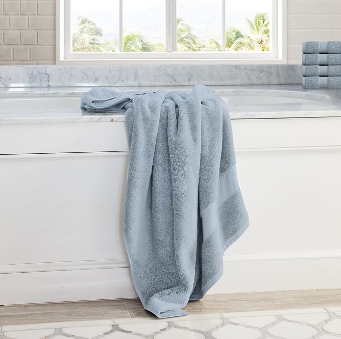 Organic Cotton Luxuriously Plush Bath Sheet | GOTS & Oeko-TEX Certified | Premium Hotel Quality Towels | Feather Touch Technology| 650 GSM Long Staple|Soft, Quick Dry & Ultra-Absorbent 36"x70"