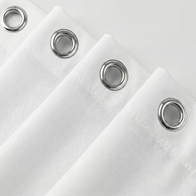 Waterproof Fabric Shower Curtain Liner, TPU Coated, PEVA-Free & Odorless, Hotel Quality, 3 Magnets, Rust-Proof Metal Grommets, Machine Washable, White, 72x78 Inch
