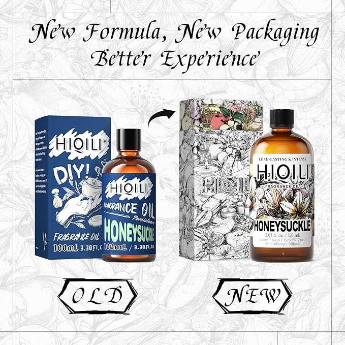 HIQILI Honeysuckle Fragrance Oil for Diffuser & DIY Candle Making - 1 Fl Oz | Ideal for Making Perfume for Women, Relaxation, Beautiful Gifts - 30 ML