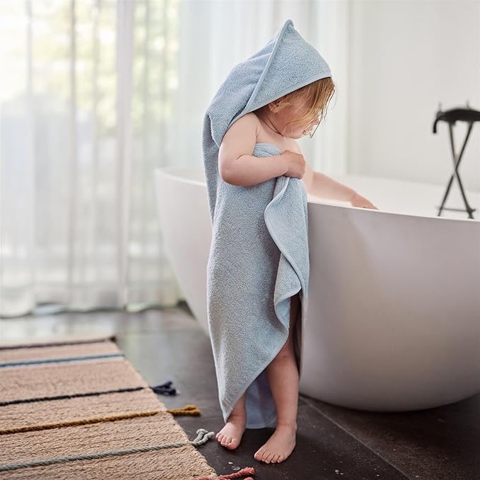 Hooded Baby Towels – 100% Organic Cotton Baby Bath Towels – Baby Boy Newborn Essentials - Super-Soft and Absorbent.(Baby Blue)