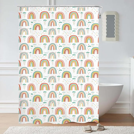 Plastic Shower Liner - Premium EVA 6G Shower Curtain Liner with Rustproof Grommets and 3 Weighted Magnets, Waterproof Shower Curtains for Bathroom (Rainbow, 72" x 78")