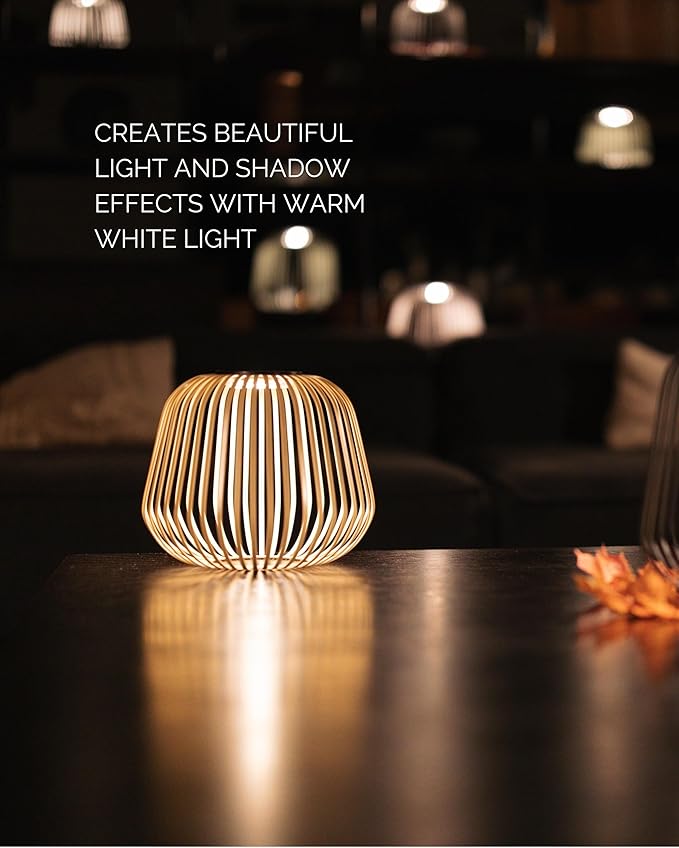 LUUK Studio Solis Wireless Solar LED Ambient Lamp, Warm White, Indoor Outdoor Cordless Lighting, Rust-Resistant, Ideal for Patio, Garden, Bedroom, USB-C Rechargeable, Soft Cozy Style, Sand, Size L