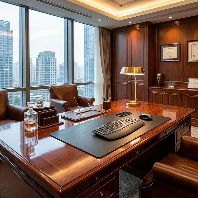 Dacasso Leather Desk Pad Without Side Rails