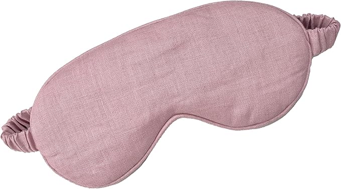 Eye mask Pure Linen Sleep Mask with Elastic Band, No Pressure On Eyes,Side Sleeper Eye Cover Organic Cotton Core Blindfold,Napping & Yoga Travel Essentials (Dusty Pink)