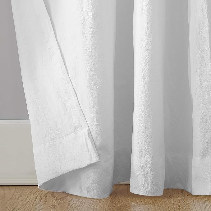 Archaeo Washed Cotton Twist Tab Curtain, 52" x 84", White