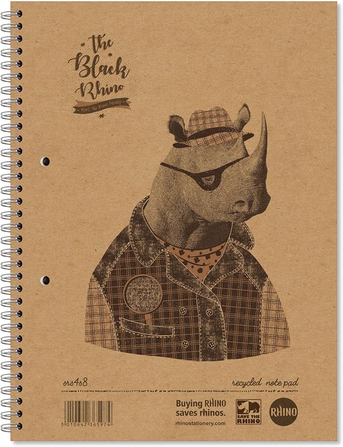 Rhino SRS4S8-8 A4+ Recycled Save the 8mm Ruled and Margin Notebook