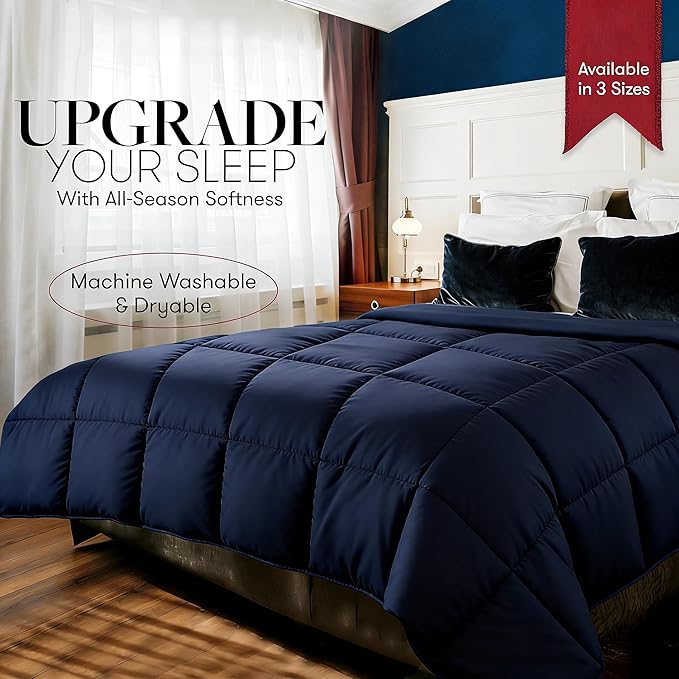 King Size Comforter - Luxury Goose Down Alternative Comforter Duvet Insert - Ultra Soft Hypoallergenic Bedding - with Corner Tabs - Hotel Dorm