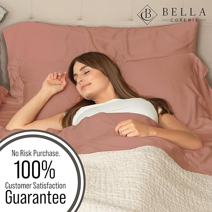 Bella Coterie | Luxury Bamboo Viscose Standard Size Pillowcase Set | 100% Organically Grown | Ultra Soft | Cooling | 2 Pcs [Raisin]