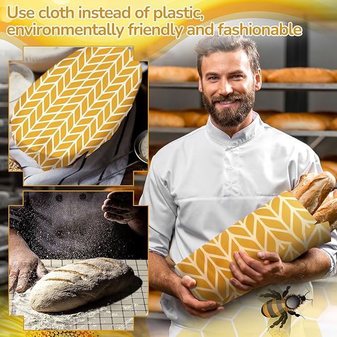 Mindsoft 17 x 23 Inch Reusable Beeswax Food Wrap for Bread Sandwich Wrapper Beeswax Paper Organic Bowl Dishes Covers Sustainable Food Cheese Fruit Snacks Storage Containers Keeper (Fresh Style)