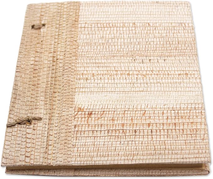 NOVICA Multicolor Pink Natural Fiber Paper Eco-Friendly Journals from Indonesia 'Pink Leaf'