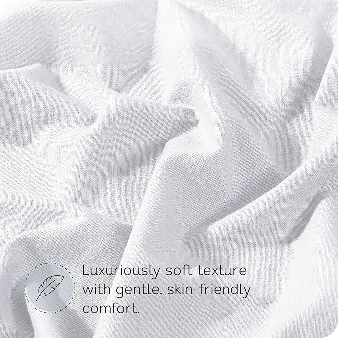 Briarwood Home Extra Deep Fitted Sheet 100% Organic Cotton Flannel, Breathable, Anti-Slip, Shrink-Resistant, Wrinkle-Free, Double-Stitched, Fits Deep Mattresses, White, King