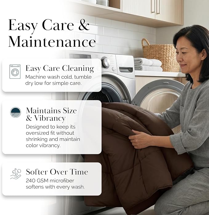 Southshore Fine Linens - Vilano Springs - - Down Alternate Weight Comforter - Chocolate Brown - King/California King