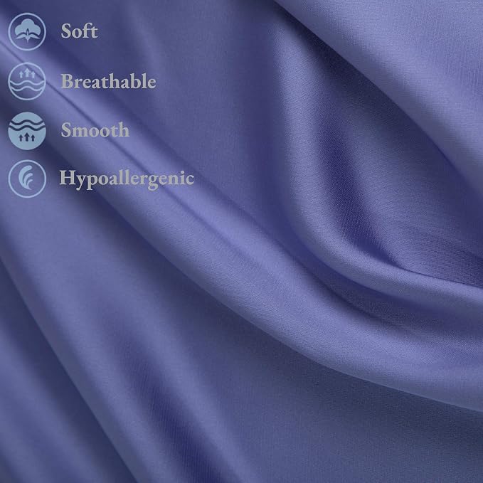 100% Mulberry Silk Pillowcase for Hair and Skin,with Hidden Zipper,Both Sides 19 Momme 600 Thread Count Natural Silk Pillow Cover,Soft Breathable Smooth (Gray Blue, Queen 20''x30'')