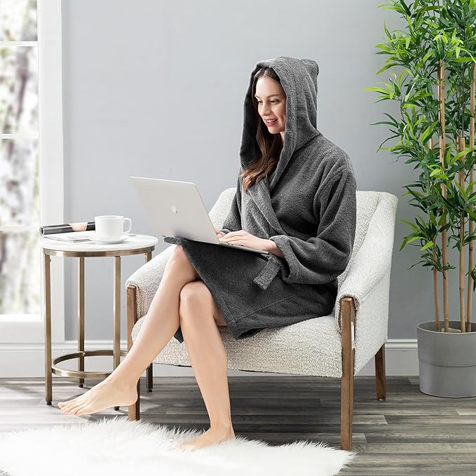 Nine West Women's Hooded Terry Bathrobe