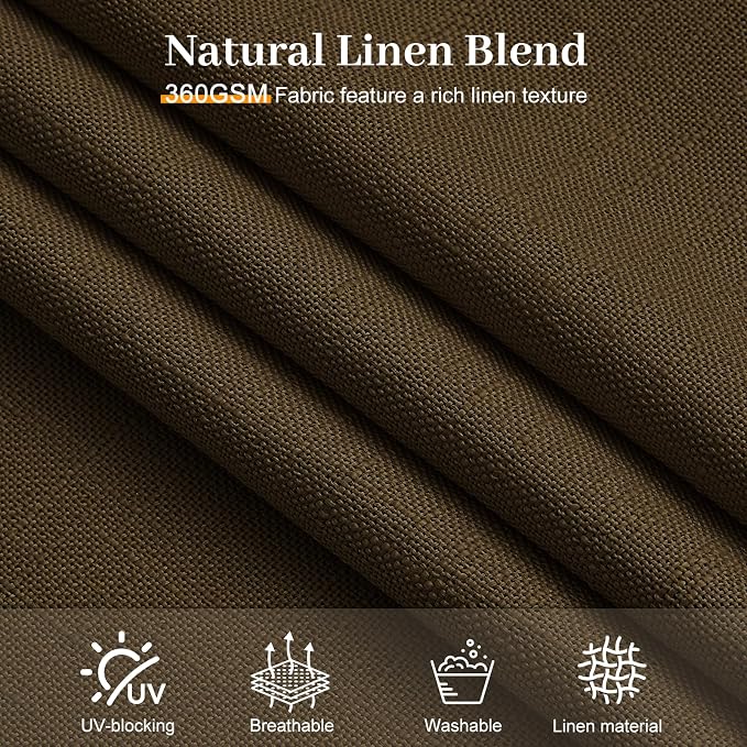 90 Inch Linen Pleated Curtains for Living Room, Light Filtering Pinch Pleated Curtain with Hook Memory Trained Linen Blend Window Drapes for Bedroom Dining Room, 40x90, Dark Chocolate, 2 Panel