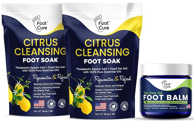 Citrus Detox Foot Soak With Epsom Salts - for Foot Callus, Immune Boost, Damaged Toenail, Athletes Foot, Pedicure For Dry Cracked Feet - Instantly Hydrates & Soothes Irritated Skin