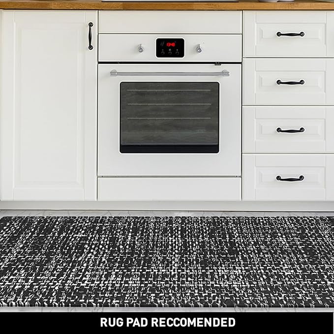 Chardin home Black & White Reversible Runner Rug, 2x5 feet Machine Washable Cotton Rug, Perfect for hallways, stairwell, Kitchen Bedroom