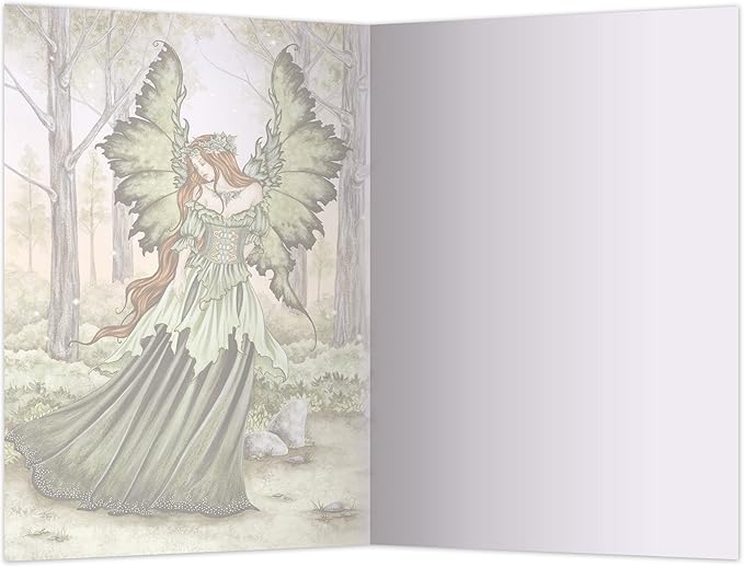 Tree-Free Greetings EcoNotes 12-Count Lady of the Forest Fairy Blank Notecard Set with Envelopes, Featuring Amy Brown Fairies (FS64558)