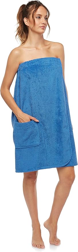 Arus Women's Bathrobe GOTS Certified Organic 100% Turkish Terry Cotton Robe Adjustable Closure Bath Wrap