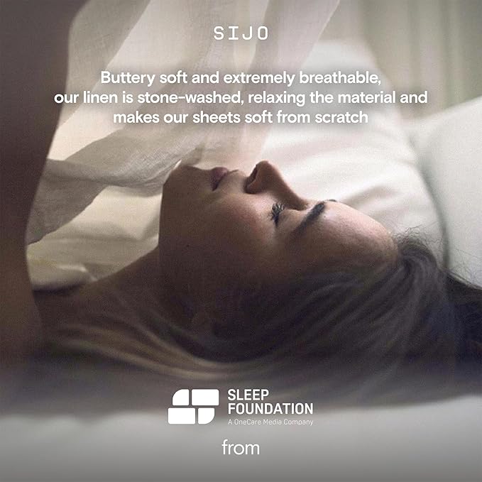 SIJO Premium Stone Washed Organic French Linen Duvet Cover, GOTS Certified Organic, Small Batch Sourced from Normandy, Best Cooling Linen Sheet Award by Sleep Foundation (Blush, King/Cal King)