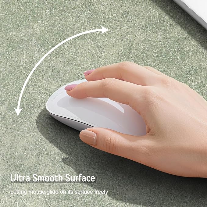 Imitation Crazy Horse Leather Desk Mat - Waterproof Desk Pad - Ideal for Large Mouse Pad and Desk Mats on Top of Desks (Light Green+White, 25"*13")