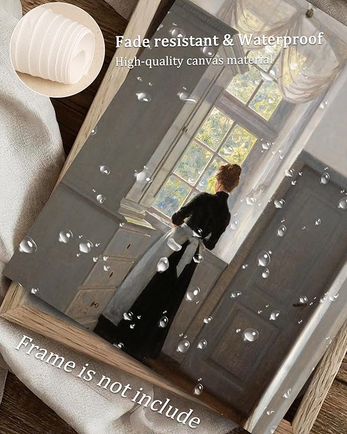 Vodefoad The Dream Window Wall Art Vintage Woman Portrait Painting Print Moody Art Print Decor Victorian Farmhouse Style Wall Decor for Gallery Nursery Bedroom Bathroom Office - 8x10Inch Unframe