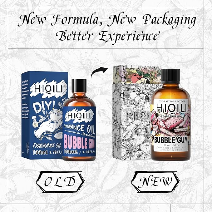 HIQILI Bubble Gum Fragrance Oil for Soap Making & Home Diffsuer - 1FL Oz | for Candle & Bath Bombs Making, Long Lasting Candy Scents - 30 ML