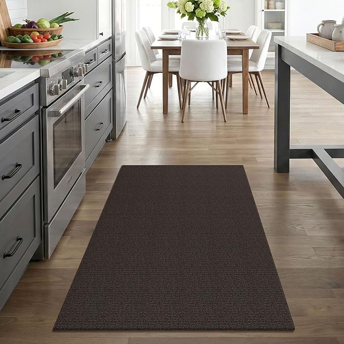 EARTHALL Washable Area Rug 3x4 Ft Non Slip Rugs for Entryway Braided Rubber Backed Throw Rugs Door Mat Indoor Outdoor Entrance Cotton Woven Rug for Kitchen Foyer Front Door Living Room, Taupe/Coffee