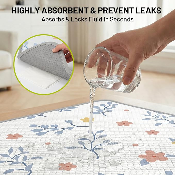 Washable Dog Pee Pads - Absorbent Reusable Puppy Training Pads, Waterproof Leak - Proof & Non - Slip for Crate Whelping Potty Training 72x72 (Pack of 1)