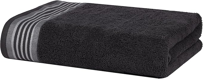 CASA COPENHAGEN He & She 2Pcs 100% Egyptian Cotton Large Designer Bathsheet Towels Gift Set- Pine Grey - Grey Voilet, 550GSM, 35"x70" 2Bath Sheet Towels for Bathroom Set for Women & Men