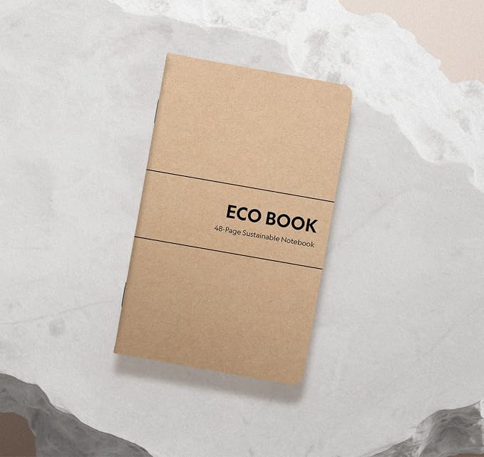 Eco Books Small Pocket Notebook Pack – 3.5 x 5.5 In., 48Page Lined Paper Mini Notebooks Made with FSCCertified Recycled Paper – 80# Kraft Paper Cover, 60# Interior Pages – Kraft Paper Notebooks by