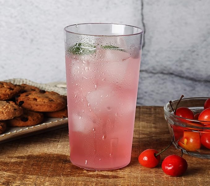 New Star Foodservice Restaurant-Grade Polycarbonate Beverage Tumblers, 12 oz, Clear, Set of 12