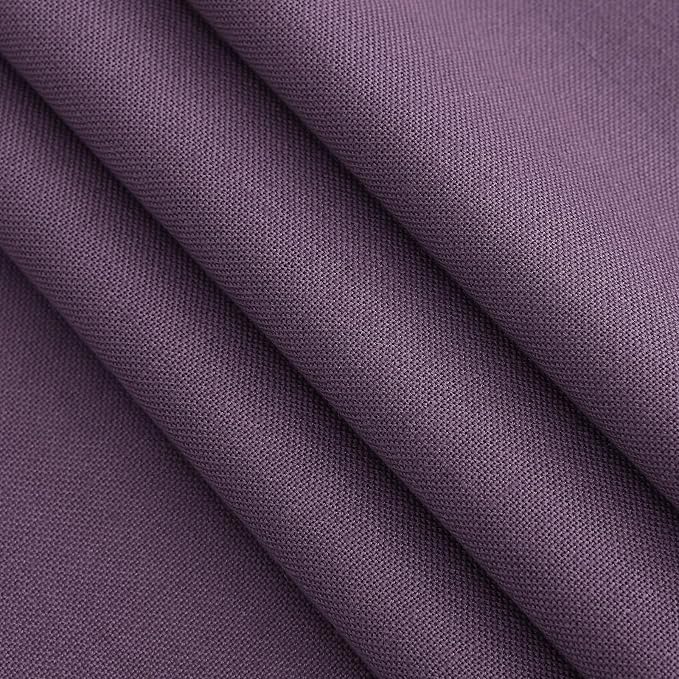 Plum Linen Curtains for Living Room 63 Inches Long 2 Panel Set Light Filtering Linen Drapes for Kitchen Windows Rod Pocket Back Tab Short See Through Curtain Country Farmhouse Decor 52x63