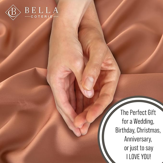 Bella Coterie | Luxury Bamboo Viscose Standard Size Pillowcase Set | 100% Organically Grown | Ultra Soft | Cooling | 2 Pcs [Terracotta]