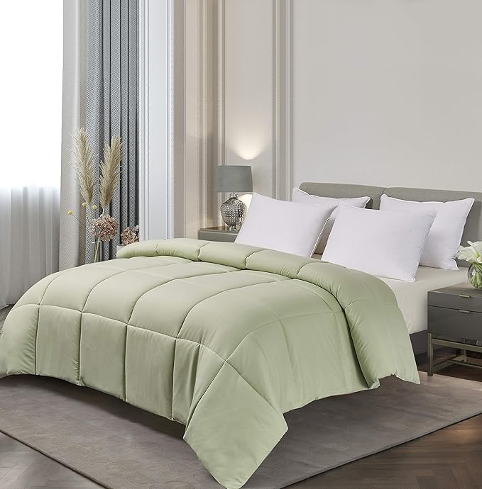 Blue Ridge Home Fashions Microfiber Duvet Insert Comforter Bed Set, King, Sage