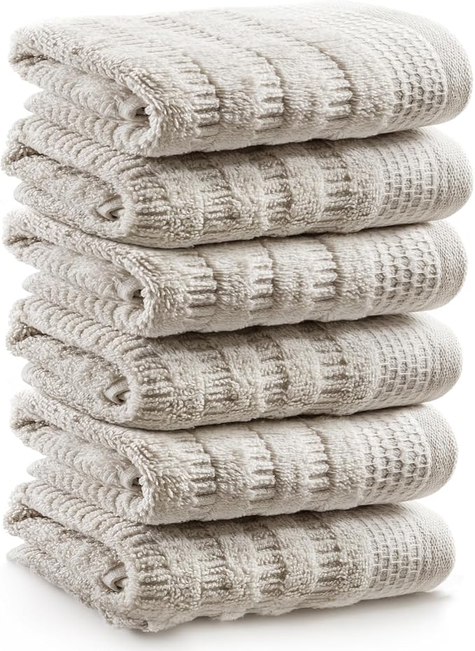 Softerry Pure Organic Cotton Washcloth Set - 100% Soft Cotton - Extra Absorbent and Durable - 500 GSM Quick Dry - Luxury Hotel & Spa Quality - Fade Resistant - Eco Friendly