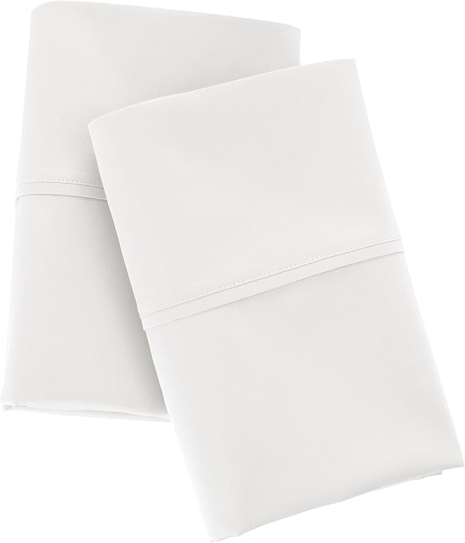 Amazon Aware 100% Organic Cotton 300 Thread Count Pillowcase, Standard Set, King, White, 2 Pack, 40" x 20"