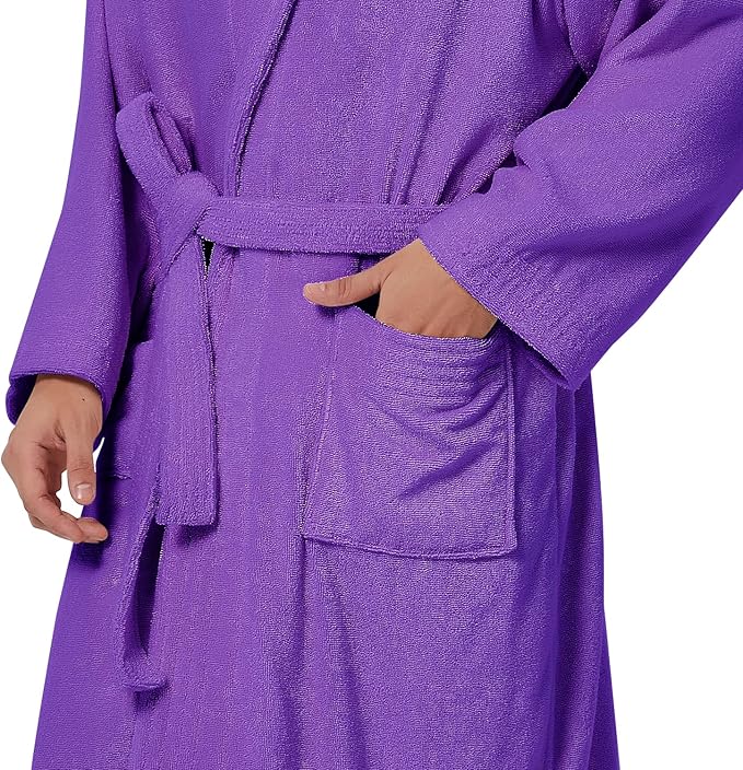 ZABER Bathrobe Mens,Pure Cotton Robe for Men,Thick Terry Cloth Bathrobe,Luxury Long Combed Men's Cotton Robe