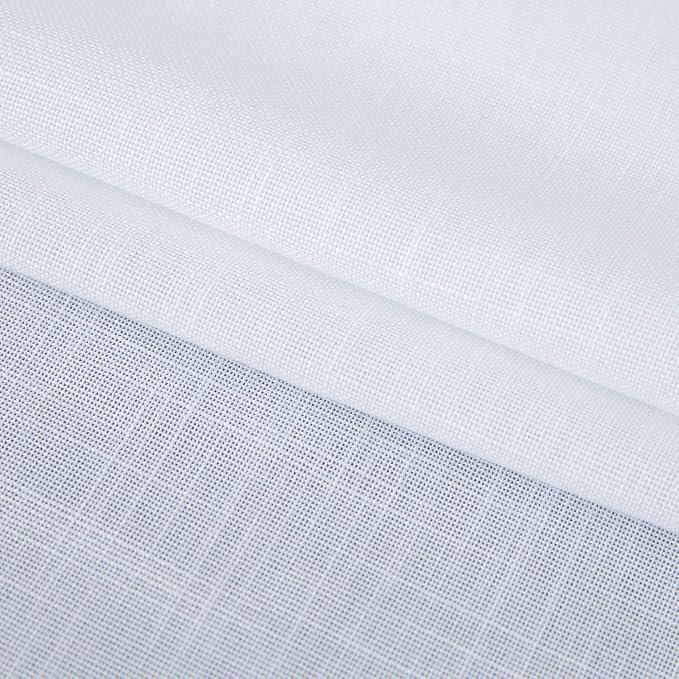White Curtains 108 Inches Long for High Ceiling to Floor Living Room 2 Panels Set Semi Blackout Grommet Eyelet Light Filtering Sheer Modern Farmhouse Drape for Bedroom Picture Window 9 FT Foot Tall