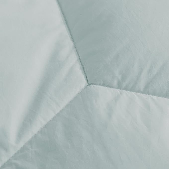 Feather and Loom Honeycomb Stitch Down Alternative All Season Comforter - Soft and Easy Care Microfiber Cover, Hypoallergenic High Loft Fill, Machine Wash - Color: Dusty Aqua | Size: Full/Queen