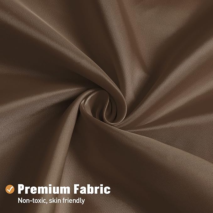 MitoVilla 2 Pack Brown Fabric Shower Curtain Liner - 72" W x 72" H, Simple Shower Curtain or Liner for Modern Neutral Hotel Bathroom Decor, Waterproof Cloth & Machine Washable
