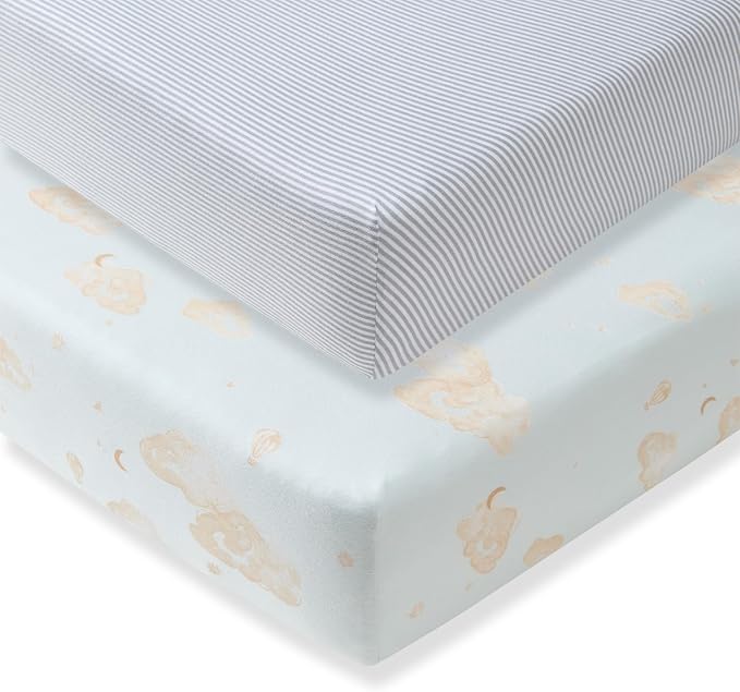 Burt's Bees Baby Organic Cotton Fitted Crib Sheet, Breathable Baby Bedding, Infant and Toddler Bed Sheet for Boys and Girls