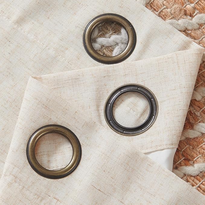 jinchan Lined Curtains for Patio Doors 100x84 1 Panel, Beige Light Filtering Curtains for Living Room Darkening Extra Wide 100 Inch Non-See-Through Privacy Room Divider Grommet Drapes
