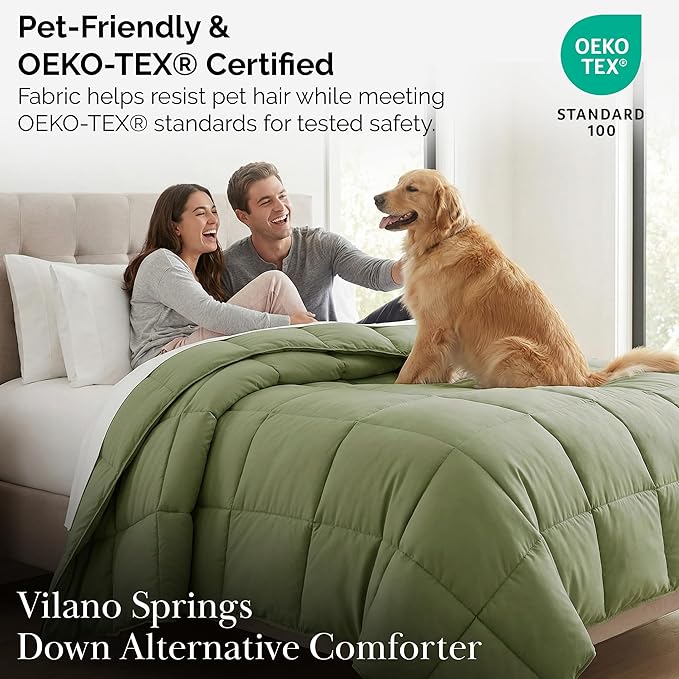 Southshore Fine Living, Inc. Oversized King Comforter, King Size Duvet Insert, Down Alternative Comforter, Bedding Set to Match Home Décor, Sage Green