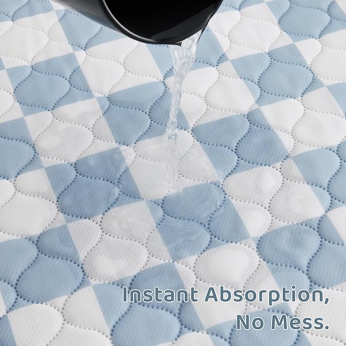 2 Pack Blue Checkered Washable Pee Pads for Dogs, Checkered Reusable Dog Pee Pads, for Puppy Playpen, Crate, Whelping Box, Potty Training, Cute Aesthetic Absorbency, Leak-Proof Non-Slip