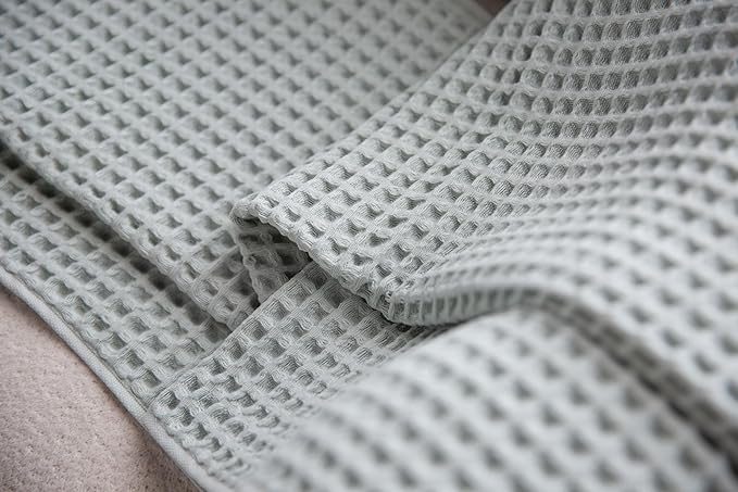 Waffle Cotton Bath Towels-100% Turkish Cotton, Quick Dry, Ultra Soft, Premium Absorbent, Weave Design, Fast Drying-2 Pieces Bath Towel Set (1 Large Bath Towel and 1 Hand Towel) (Sage)