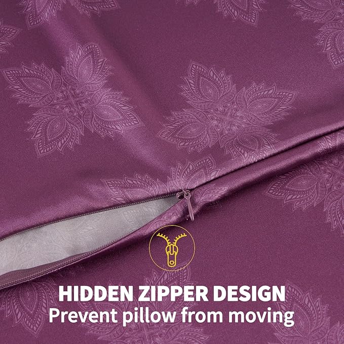 ZIMASILK 100% Pure Mulberry Silk Pillowcase for Hair and Skin Health, Soft and Smooth, Both Sides Premium Grade 6A Silk, 600 Thread Count, with Hidden Zipper, 1pc (King 20"x36", Dark Mauve)