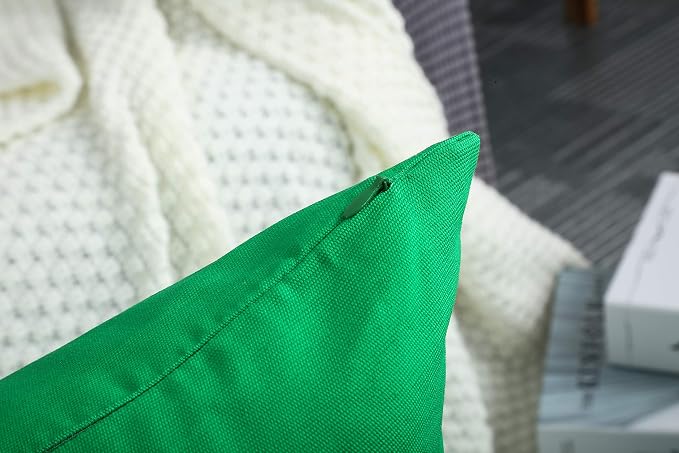 TangDepot 100% Cotton Solid Throw Pillow Cover 12x20 Bright Green | 100% cotton, same-color zip, machine wash & air dry. For living room, bedroom, office, car. 42 colors, 98 sizes. Cover only.