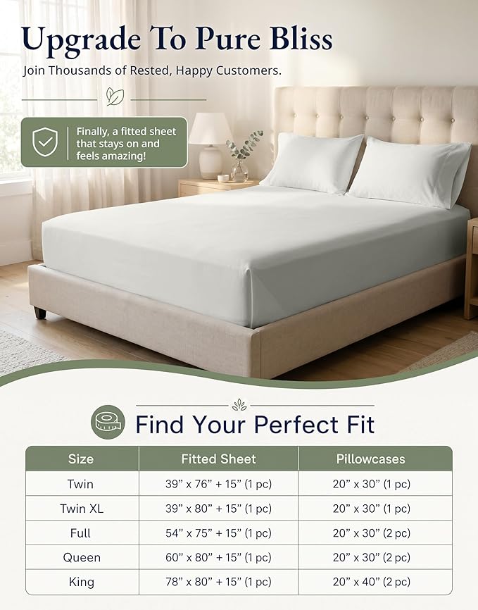 LANE LINEN Twin Size Fitted Sheet, 100% Organic Cotton, 2-Piece Set (1 Fitted Sheet & 1 Pillowcase), Percale Weave, Ultra Soft, Breathable, Fits Mattress Upto 15" Deep - Glacier Grey (No Flat Sheet)