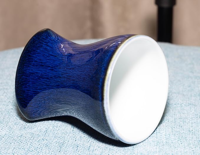 12Oz Color Glazed Ceramic Coffee Mug,Cool Cup With Handle Suitable for Office and Home,Drinking Coffee, Tea, Cocoa and Milk Lead cadmium free, Dishwasher Microwave Safe (Brushed blue)